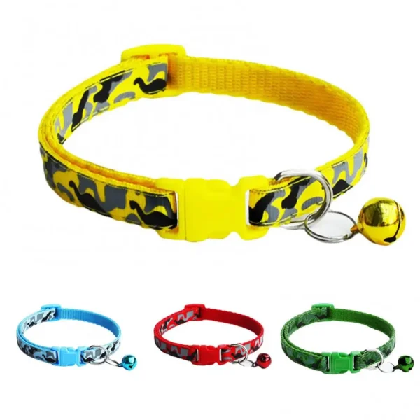 Necklace Bell Adjustable Collar Pet Camouflage Print Neck Strap Dog Cat Puppy Necklace - Image 3