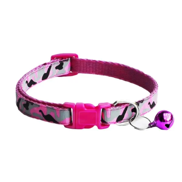 Necklace Bell Adjustable Collar Pet Camouflage Print Neck Strap Dog Cat Puppy Necklace