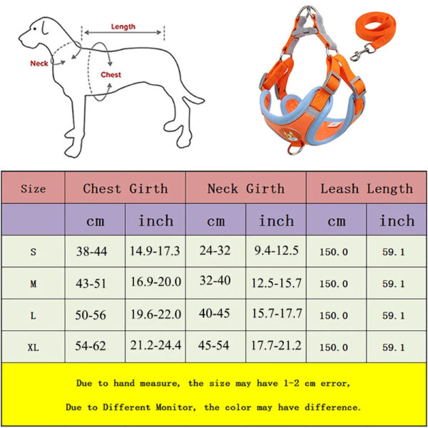New Dog Leash And Harness Set Pet Dog Harness And Leash Set Adjustable Puppy Cat Harness Vest Reflective Walking No Pull Lead Leash For Small Dogs Chihuahua - Image 2