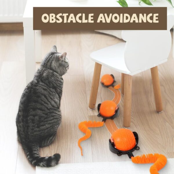 Interactive Cat Ball Toy, 2025 New Cat Ball Toys With Cord  Mouse, Smart Self Rolling Cat Toys For Bored Indoor Cats, Automatic Moving Peppy Pet Ball - Image 3